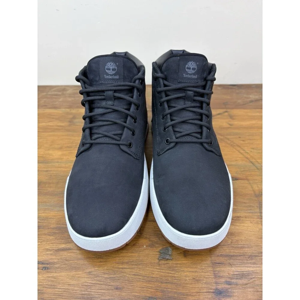 Timberland Maple Grove Chukka Boots Mens 9 Black Nubuck Leather Sneaker A5PSG